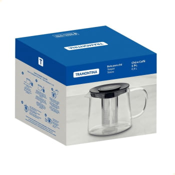 Bule para Chá Tramontina em Vidro e Aço Inox com Infusor 900 ml 61762090