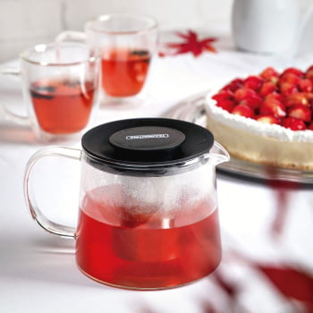 Bule para Chá Tramontina em Vidro e Aço Inox com Infusor 900 ml 61762090