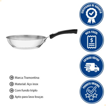 Frigideira Tramontina Solar Silicone Rasa Em Inox Com Fundo Triplo 28 cm 3,2 L 62135280
