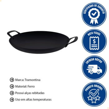Disco Tramontina 40 Cm Churrasco Black em Aço Carbono Nitrocarbonetado 20845040