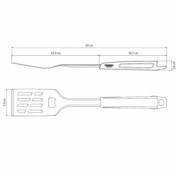 Espátula Tramontina Churrasco Black Aço Inox e Cabo de Polipropileno c/ Abridor de Garrafas 26592100