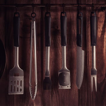 Pegador de Carne Tramontina Churrasco Black com Lâmina em Aço Inox e Proteção Emborrachada Preto