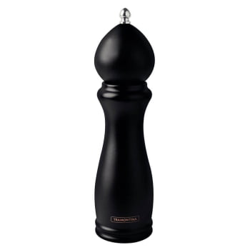Moedor de Pimenta e Sal Tramontina Churrasco Black em Cerâmica Recipiente de Madeira 8" 26456008