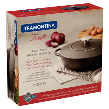 Fritadeira Arrozeira Tramontina Trento 28cm 4,1L Ferro Fundido Esmaltado Rev. Antiaderente 20804028