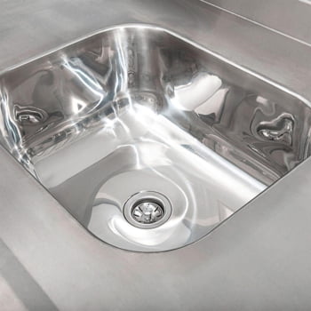 Mesa Com Cuba Simples Imeca Com Grade Inferior Medida 2,00 x 0,70 Inox 430 Desmontável 6814