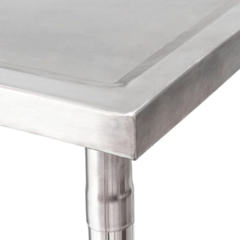 Mesa Com Cuba Simples Imeca Com Grade Inferior Medida 2,00 x 0,70 Inox 430 Desmontável 6814