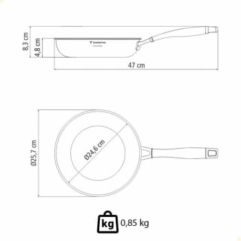 Frigideira Tramontina Grano Em Inox Com Corpo Triplo e Cabo 24 cm 1,8 Litros 62155240
