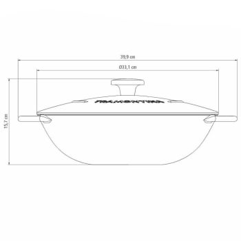 Wok Panela Tramontina Trento 32cm 5L Ferro Fundido Esmaltado Rev. Int em Ant Starflon Exc. 20806032