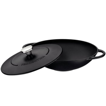 Wok Panela Tramontina Trento 32cm 5L Ferro Fundido Esmaltado Rev. Int em Ant Starflon Exc. 20806032