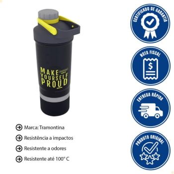 Coqueteleira Tramontina Power Up 3 em 1 500 Ml Corpo em Copopoliéster e Misturador Aço Inox 29813062