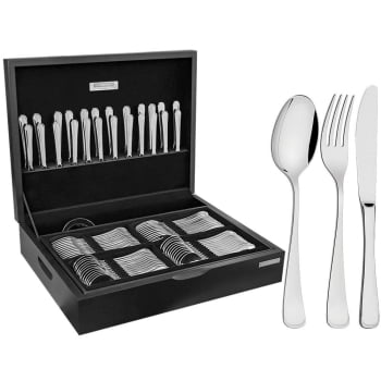 Faqueiro Tramontina Mônaco em Aço Inox Facas de Mesa Forjadas 6mm Acab. Alto Brilho 101 Pçs 66917217