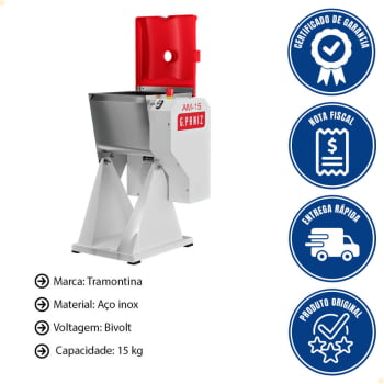 Amassadeira Semirrápida G.Paniz 15 Kg De Massa Monofásica Bivolt AM-15 G2