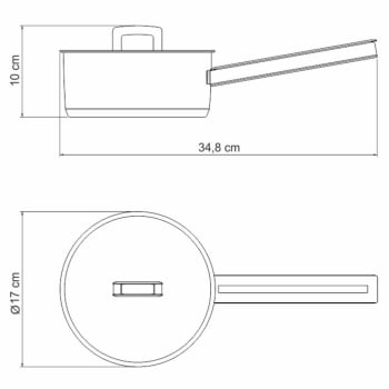 Panela Tramontina Brava 16 cm 1,4 L em Aço Inox Fundo Triplo com Tampa Plana e Cabo 62401160