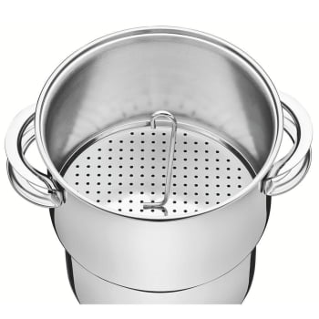 Cuscuzeira Tramontina Solar em Aço Inox com Tampa e Alças 14 cm 2,2 L 62519140