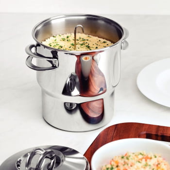 Cuscuzeira Tramontina Solar em Aço Inox com Tampa e Alças 14 cm 2,2 L 62519140