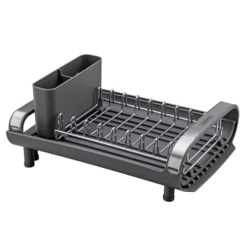 Escorredor de Louça Tramontina Plurale Compacto com Secador e Porta Talheres Grafite 61537000