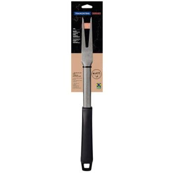 Kit Churrasco Black 5 Peças Faca + Garfo + Espátula + Pegador + Escova