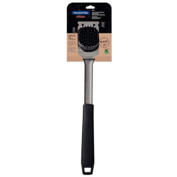 Kit Churrasco Black 5 Peças Faca + Garfo + Espátula + Pegador + Escova
