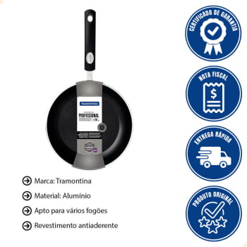 Frigideira Tramontina Profi 26cm 2L Alumínio Ext Lixado e Rev. Int Antiaderente Starflon T3 20888026