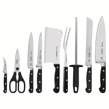 Kit Chef Tramontina em Aço Inox Cabo de Policarbonato e Fibra de Vidro com Estojo 10 Peças 24099021