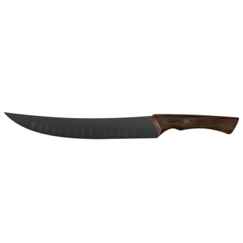 Faca para Carne Tramontina Churrasco Black com Lâmina em Aço Inox Escurecido e Cabo de Madeira 10"