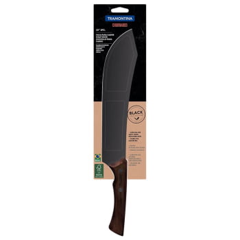 Faca para Carne Tramontina Churrasco Black Lâmina Aço Inox Escurecido e Cabo de Madeira 10" 22844110