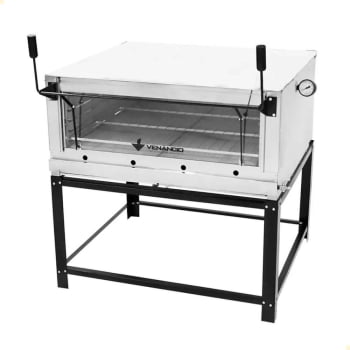 Kit Forno Industrial Venâncio Roma Inox 90 Cm com Pedra Refratária Gás GLP + Grelha Adicional FIRI90