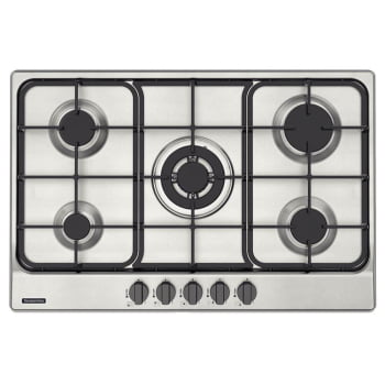 Cooktop a Gás Tramontina 5 Bocas Penta FF 5GX Tri 75 Aço Inox Trempes Fer. Fund Sup. autom. 94716401