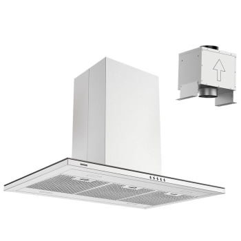 Coifa de Ilha Tramontina Slim Isla 90 Split Aço Inox com Acabamento Scotch Brite 90 cm 220v 95800031