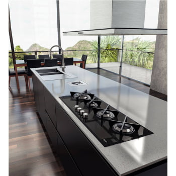 Coifa de Ilha Tramontina Slim Isla 90 Split Aço Inox com Acabamento Scotch Brite 90 cm 220v 95800031