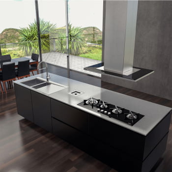 Coifa de Ilha Tramontina Slim Isla 90 Split Aço Inox com Acabamento Scotch Brite 90 cm 220v 95800031