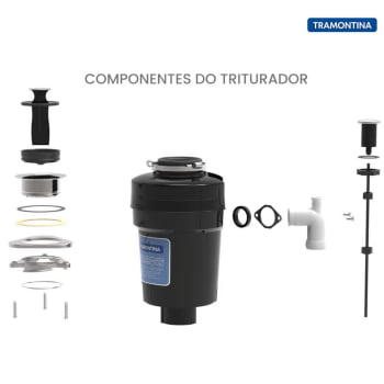 Triturador de Resíduos Tramontina 0,75 HP 220V para Cubas ou Pias Válvula de 4 1/2" 94522003