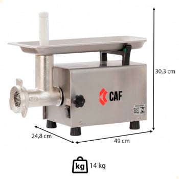 Moedor Picador Elétrico Comercial CAF Boca 8 Bivolt 60 HZ 1/3 CV P008221113