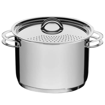 Espagueteira Tramontina Solar 24 cm 7,7 L em Aço Inox Fundo Triplo com Tampa e Alças 62517241 Espagueteira Tramontina Solar 24 cm 7,7 L em Aço Inox Fundo Triplo com Tampa e Alças 62517241