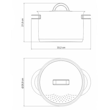 Espagueteira Tramontina Solar 24 cm 7,7 L em Aço Inox Fundo Triplo com Tampa e Alças 62517241