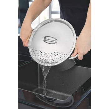 Espagueteira Tramontina Solar 24 cm 7,7 L em Aço Inox Fundo Triplo com Tampa e Alças 62517241
