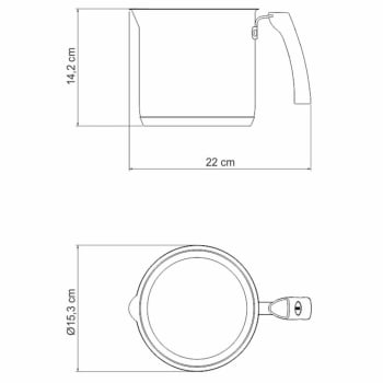 Fervedor Tramontina Solar Ceramic 14cm 2L Aço Inox Fundo Triplo Int Cerâmico Cabo Silicone 62132146