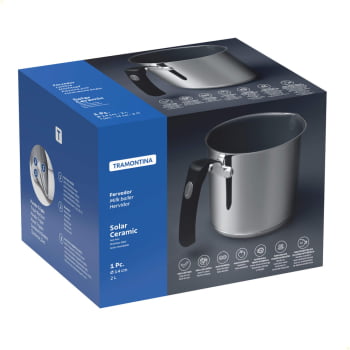 Fervedor Tramontina Solar Ceramic 14cm 2L Aço Inox Fundo Triplo Int Cerâmico Cabo Silicone 62132146