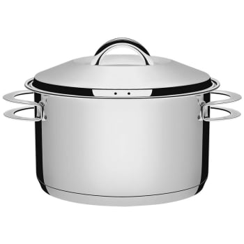 Caçarola Tramontina Solar Funda 20 cm 3,6 L em Aço Inox Fundo Triplo com Tampa e Alças 62504200