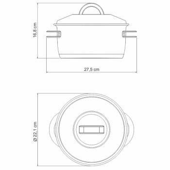 Caçarola Tramontina Solar Funda 20 cm 3,6 L em Aço Inox Fundo Triplo com Tampa e Alças 62504200