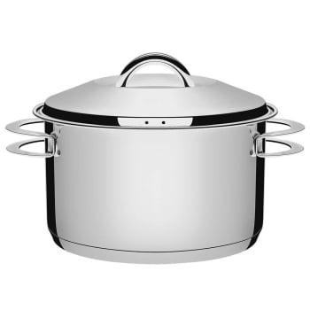 Caçarola Tramontina Solar Funda 28 cm 8,4 L em Aço Inox Fundo Triplo com Tampa e Alças 62504280