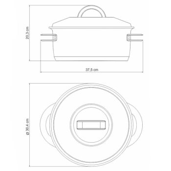 Caçarola Tramontina Solar Funda 28 cm 8,4 L em Aço Inox Fundo Triplo com Tampa e Alças 62504280