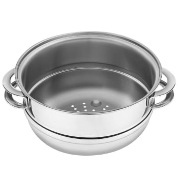 Cozi-Vapore Tramontina Solar 20 cm 3,2 L em Aço Inox com Alças 62510200 Cozi-Vapore Tramontina Solar 20 cm 3,2 L em Aço Inox com Alças 62510200