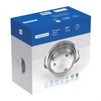 Cozi-Vapore Tramontina Solar 20 cm 3,2 L em Aço Inox com Alças 62510200