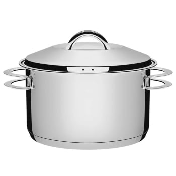 Caçarola Tramontina Solar Funda 24 cm 6,1 L em Aço Inox Fundo Triplo com Tampa e Alças 62504240