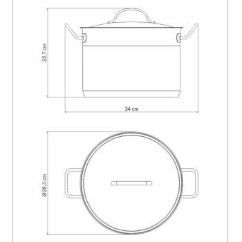 Caldeirão Tramontina Professional 24 cm 7,8 L Aço Inox Fundo Triplo Tampa Plana Satinado 62625240