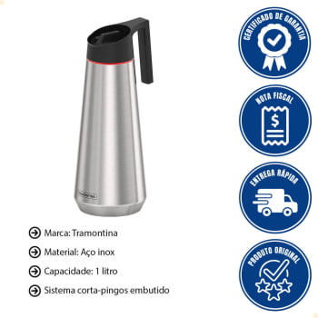 Bule Térmico Tramontina Exata em Aço Inox 1 L 61638100