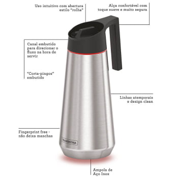 Bule Térmico Tramontina Exata em Aço Inox 1 L 61638100