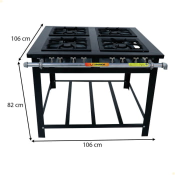 Fogão Industrial Venâncio Maxi 4 Queimadores Duplos M4 15176