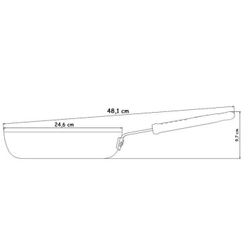 Frigideira Tramontina Profi. 24cm 2L em Alum. Lixado e Rev. Int Cerâmico Cabo Aço Inox Sil. 20885024